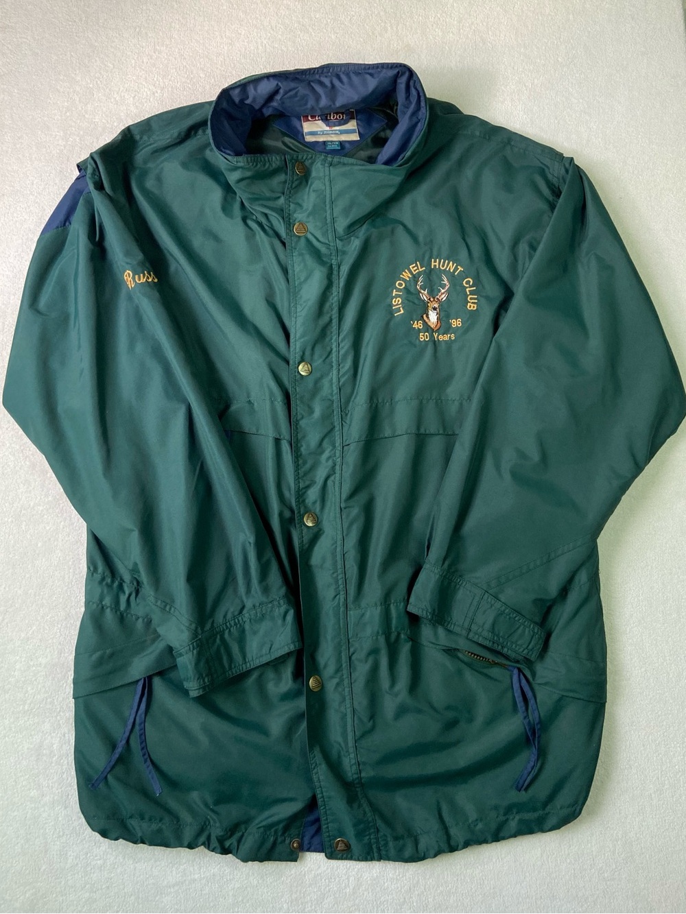 Hunt Club Dark Green Raincoat with Navy Trim